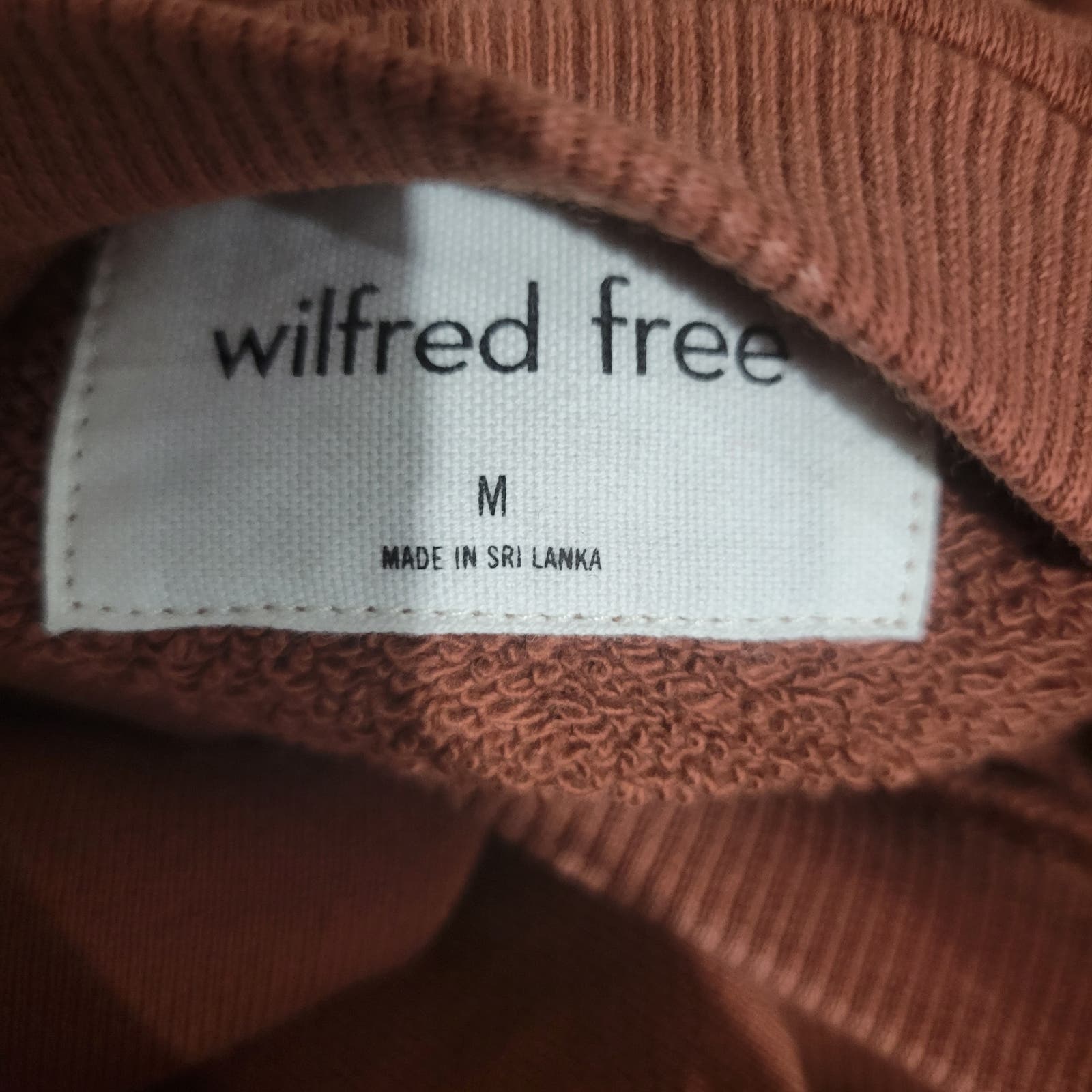 Wilfred Free Sweatshirt Brown Terry Fleece Crew Neck Puff Sleeve Organic Cotton Size Medium