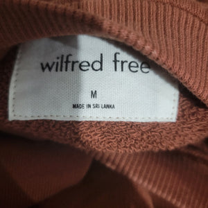 Wilfred Free Sweatshirt Brown Terry Fleece Crew Neck Puff Sleeve Organic Cotton Size Medium