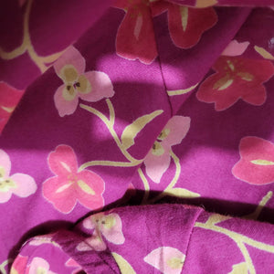 April Cornell Patio Dress Vintage Pink Floral Button Front Sundress Size Medium