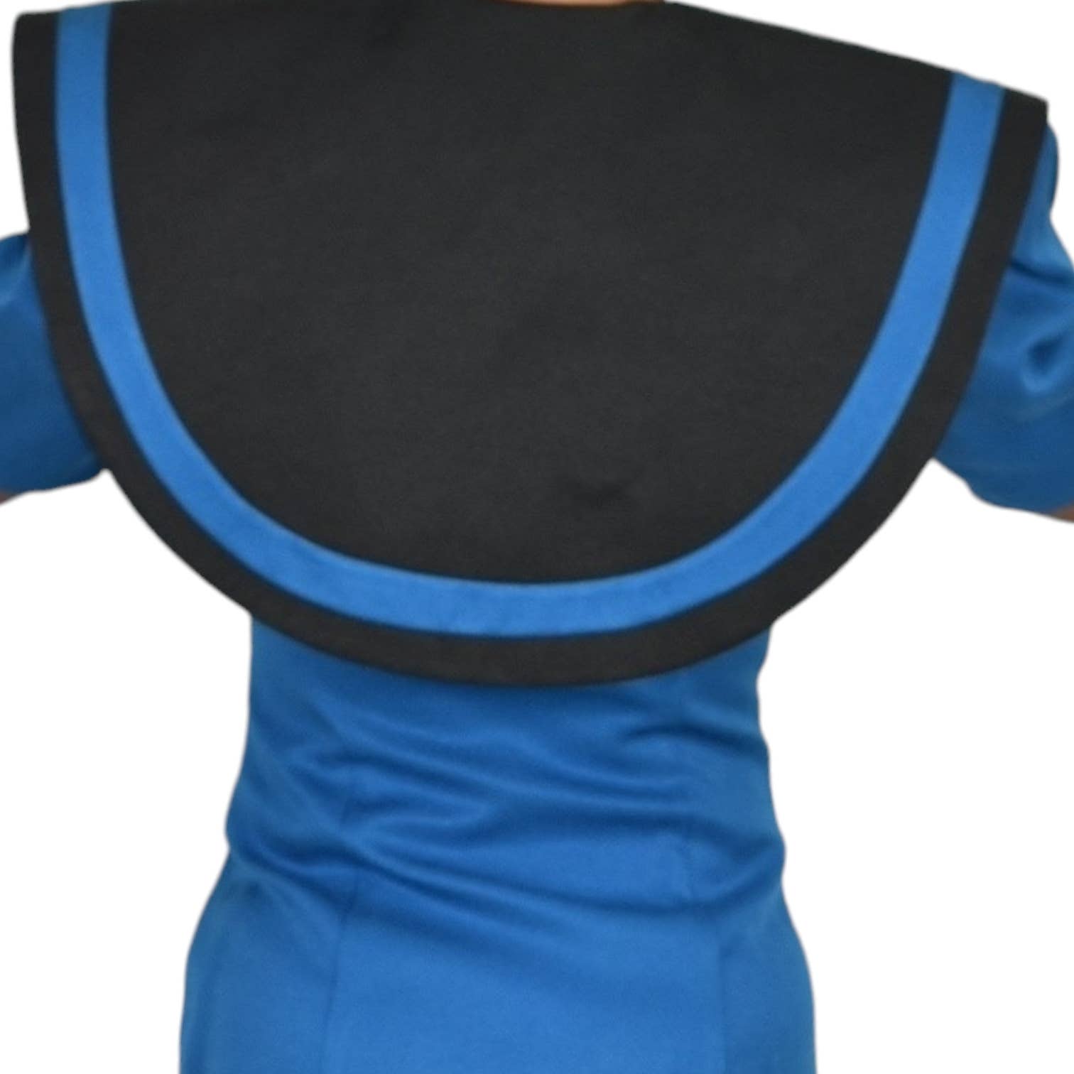 Vintage Ann Tobias Blazer Dress Blue 80s Power Suit Color Block Midi Wrap Padded Shoulder Pads Office Pilgrim Collar Size 4