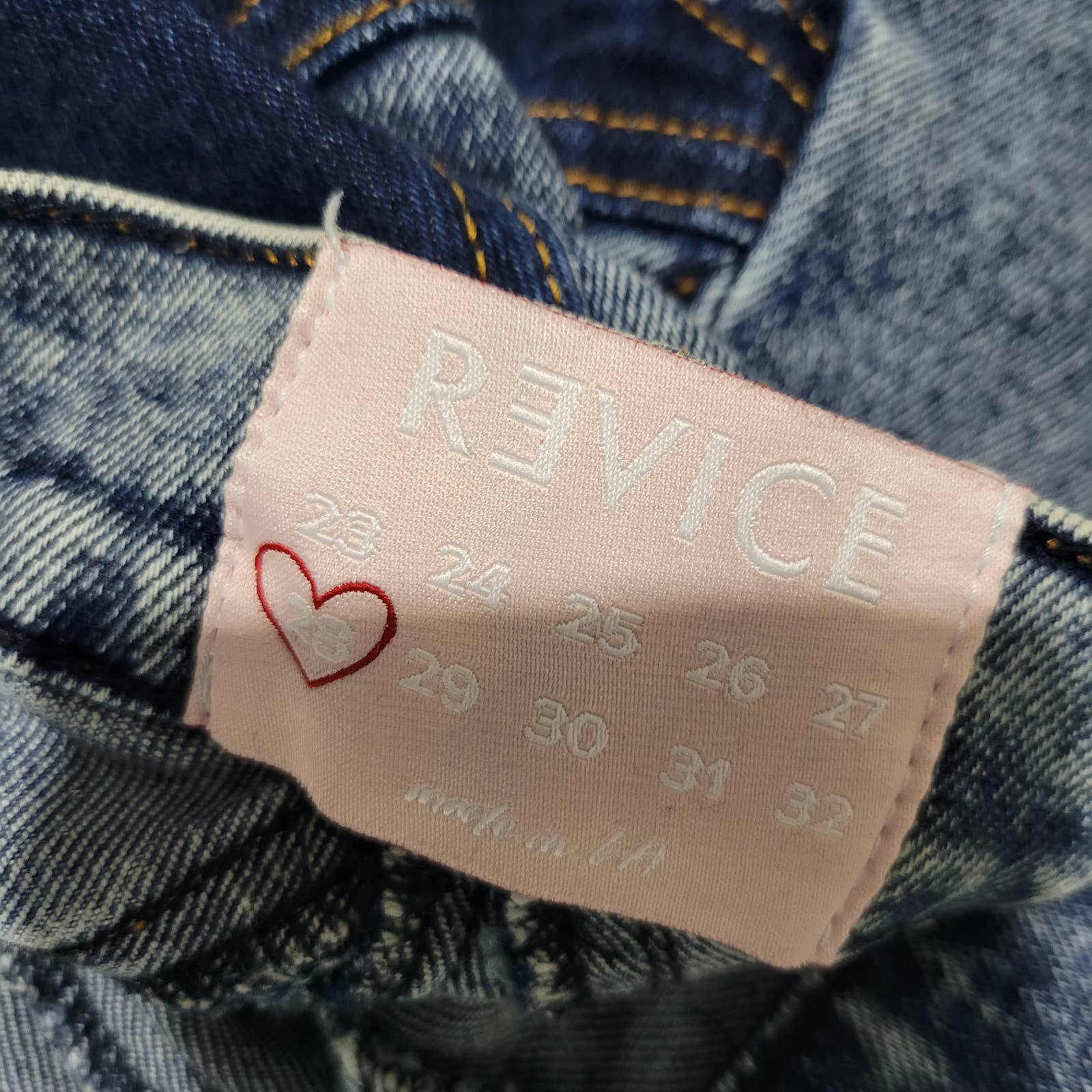 Revice Star Bottom Jeans Venus Blue Two Tone Denim Flare Medium Wash High Waisted Stretch Size 28