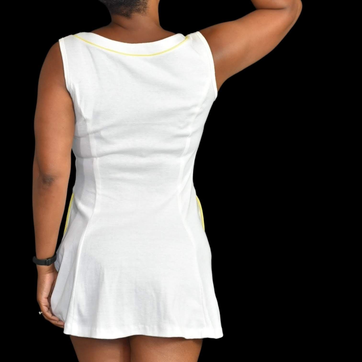 Vintage Sphairistike Tennis Dress White Mini 70s 80s Sportswear Retro Pockets Size XS