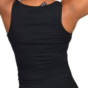 Athleta Della Ruched Tank Dress Black Tank Cotton Jersey Sleeveless Size XS