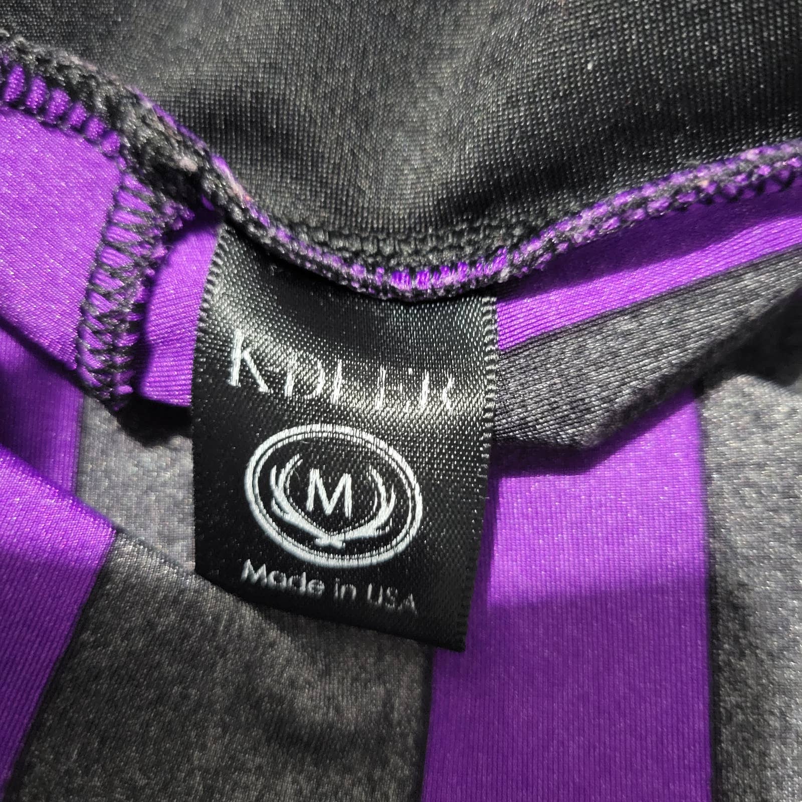 K Deer Mabel Leggings Multicolor Purple Striped Ombre Rainbow High Waist Full Length Size Medium
