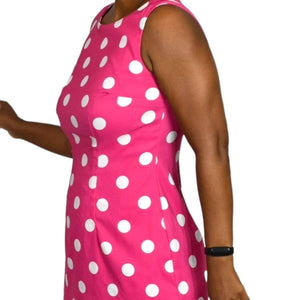 ALYX Pink Polka Dot Dress Sleeveless Sheath Classic Knee Length Party Occasion Size 4