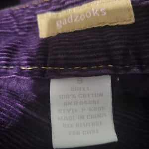 Gadzooks Corduroy Pants Purple Low Rise Flare 90s Y2K Vintage Cords Cotton Retro Size 6