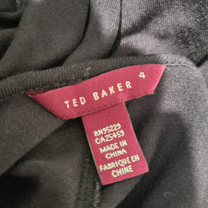Ted Baker Truei Tunic Top Black Gray Snakeskin Python Long Blouse Size 10 Medium