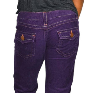 Gadzooks Corduroy Pants Purple Low Rise Flare 90s Y2K Vintage Cords Cotton Retro Size 6