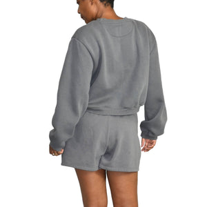 Lounge Branded Shorts Set Grey Crewneck Sweatshirt Sweats Matching Loungewear Size Medium