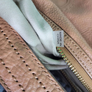 Tory Burch Amalie Bag Tan Brown Convertible Shoulder Crossbody Hobo Leather Logo