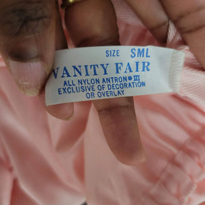 Vanity Fair Nylon Robe Pink Silky Satin Vintage Housecoat Loungewear Size Small