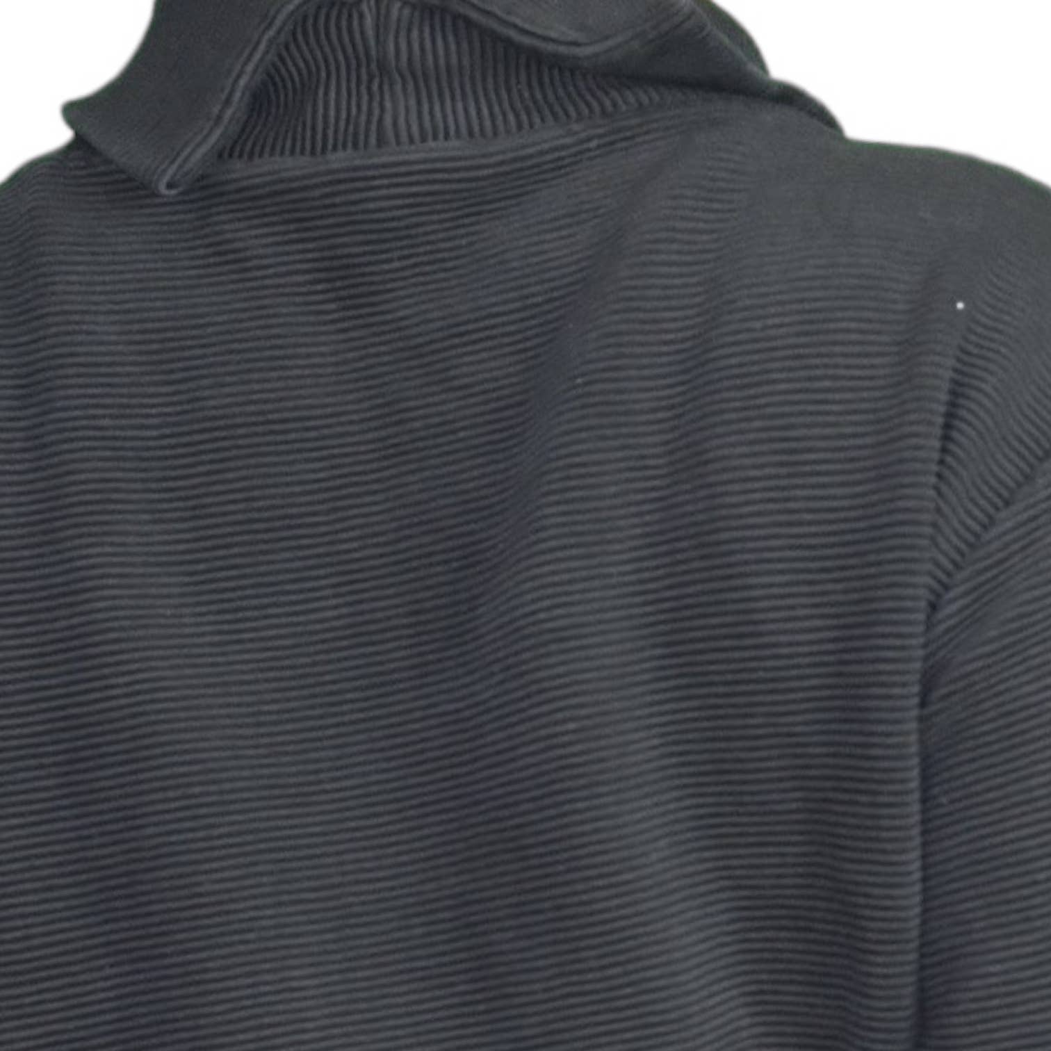 Varley Simon Turtleneck Sweatshirt Black Ottoman Rib Boxy Rolled Neck Side Zip Size Medium