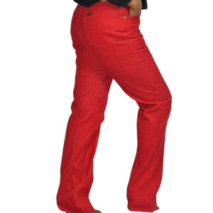 Vintage Lee Corduroy Pants Red 80s High Waist Straight Leg Retro Cords Size 28