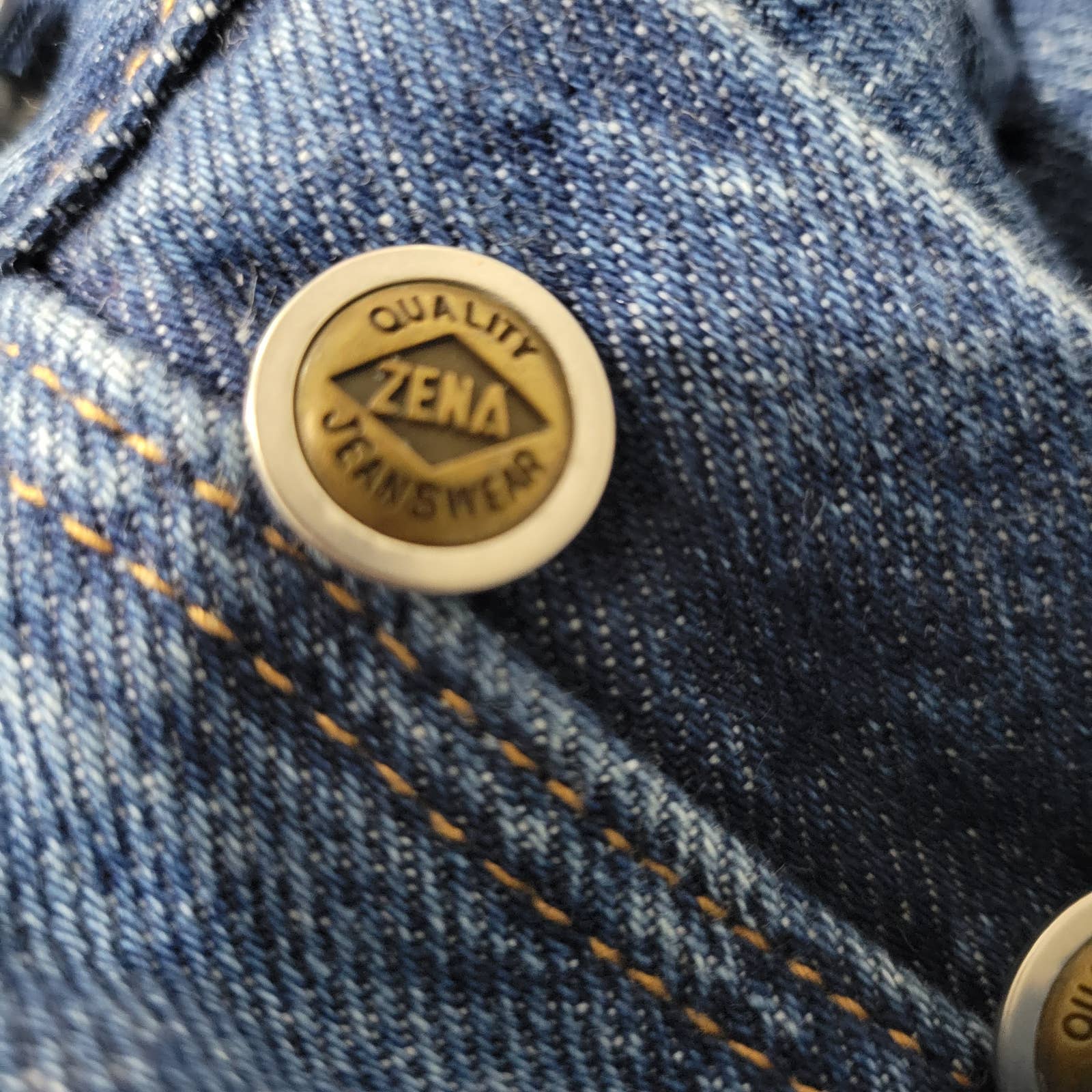 Vintage Zena Jeans Blue Button Fly Barrel Leg Baggy Rigid Cotton High Waist Size 27