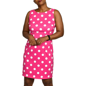 ALYX Pink Polka Dot Dress Sleeveless Sheath Classic Knee Length Party Occasion Size 4