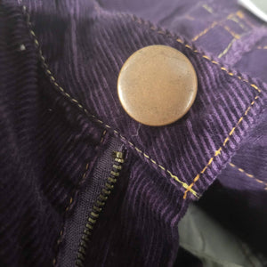 Gadzooks Corduroy Pants Purple Low Rise Flare 90s Y2K Vintage Cords Cotton Retro Size 6