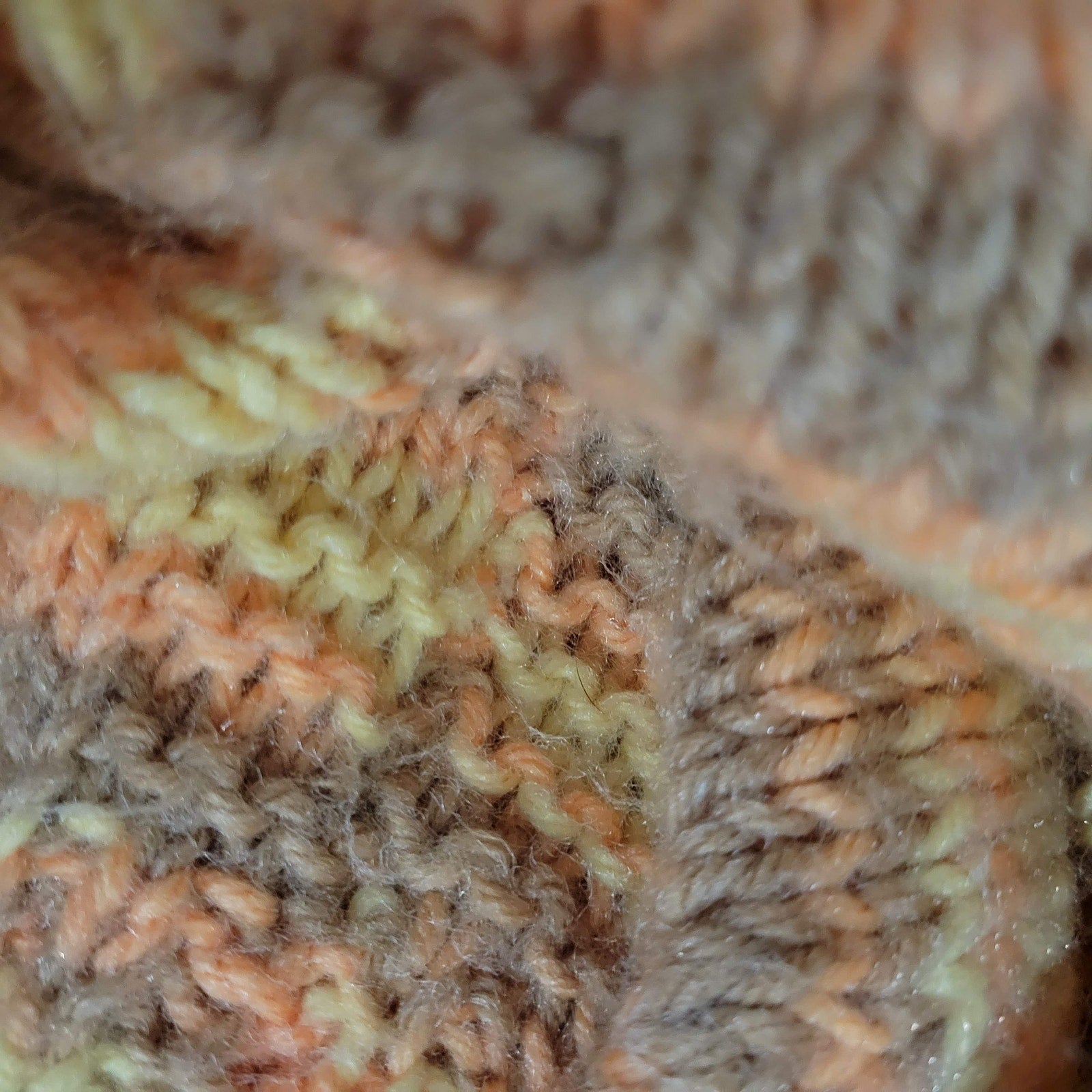 Homemade Sweater Vest Top Jerkin Yellow Vintage Hand Knit Knitted Pastel Wave Medium