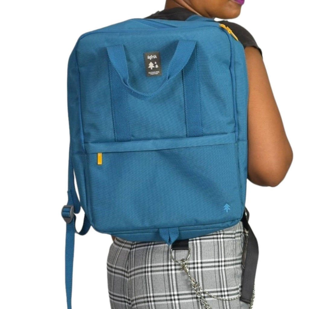 Lefrik Daily Backpack Blue Commuter Tablet Padded Laptop Bag Adjustable 15 Inch