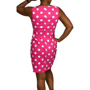 ALYX Pink Polka Dot Dress Sleeveless Sheath Classic Knee Length Party Occasion Size 4