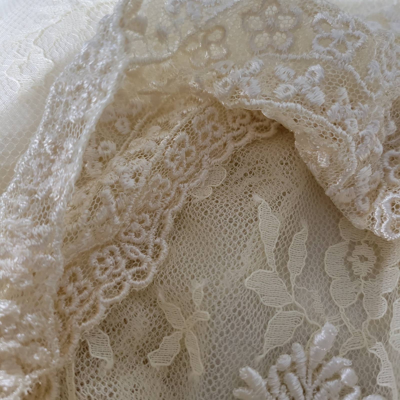 Vintage Lace Skirt Set Ivory White Victorian 80s Long Maxi Blouse Godets Size 12