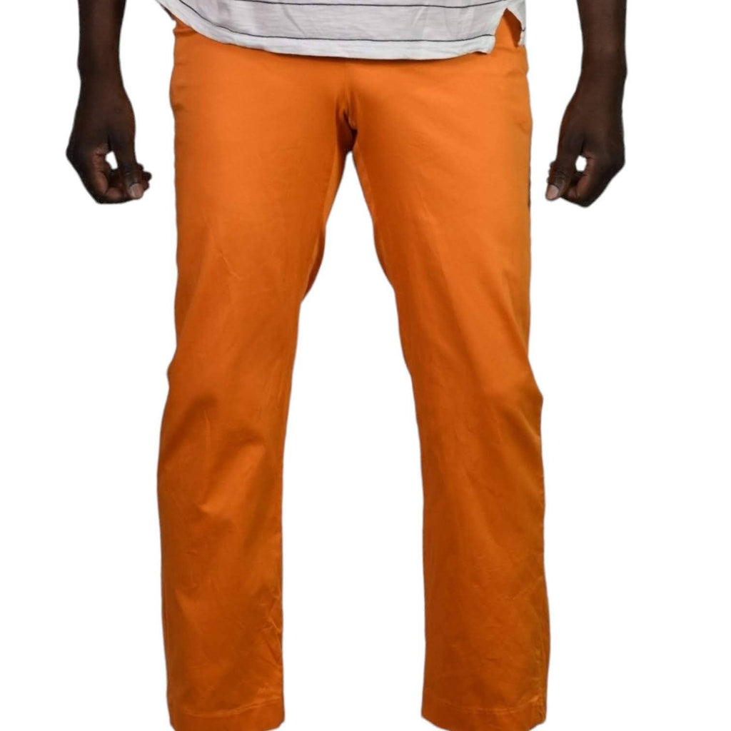 Royal and Awesome Golf Pants Orange Slice Cotton Straight Leg Slit Size 32 x 32 Mens