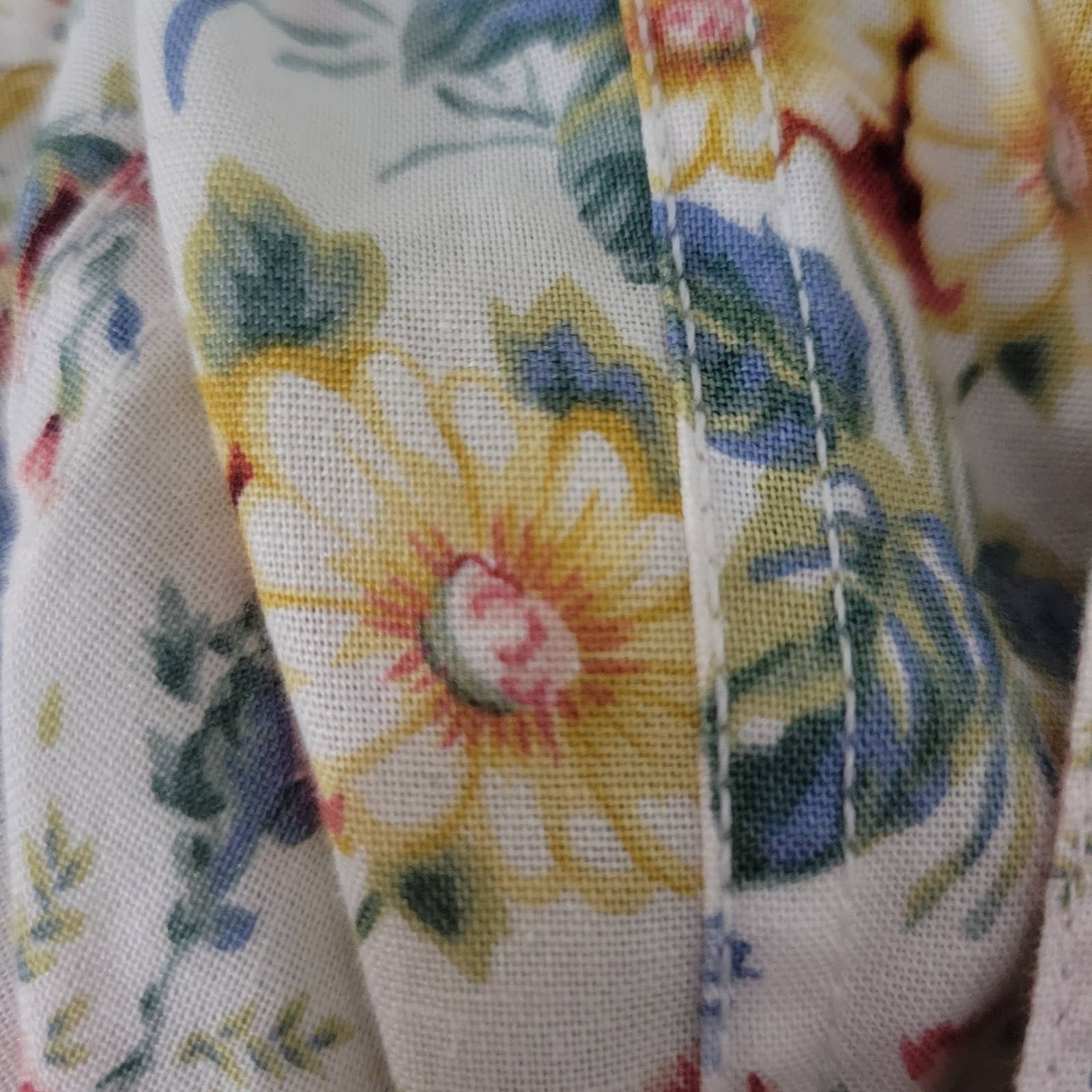 Vintage Lizwear Floral Maxi Dress White Cotton Baby Button Front Sleeveless Size 6