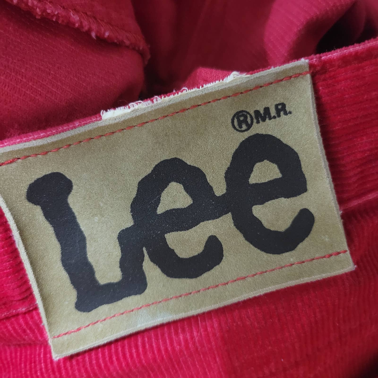 Vintage Lee Corduroy Pants Red 80s High Waist Straight Leg Retro Cords Size 28