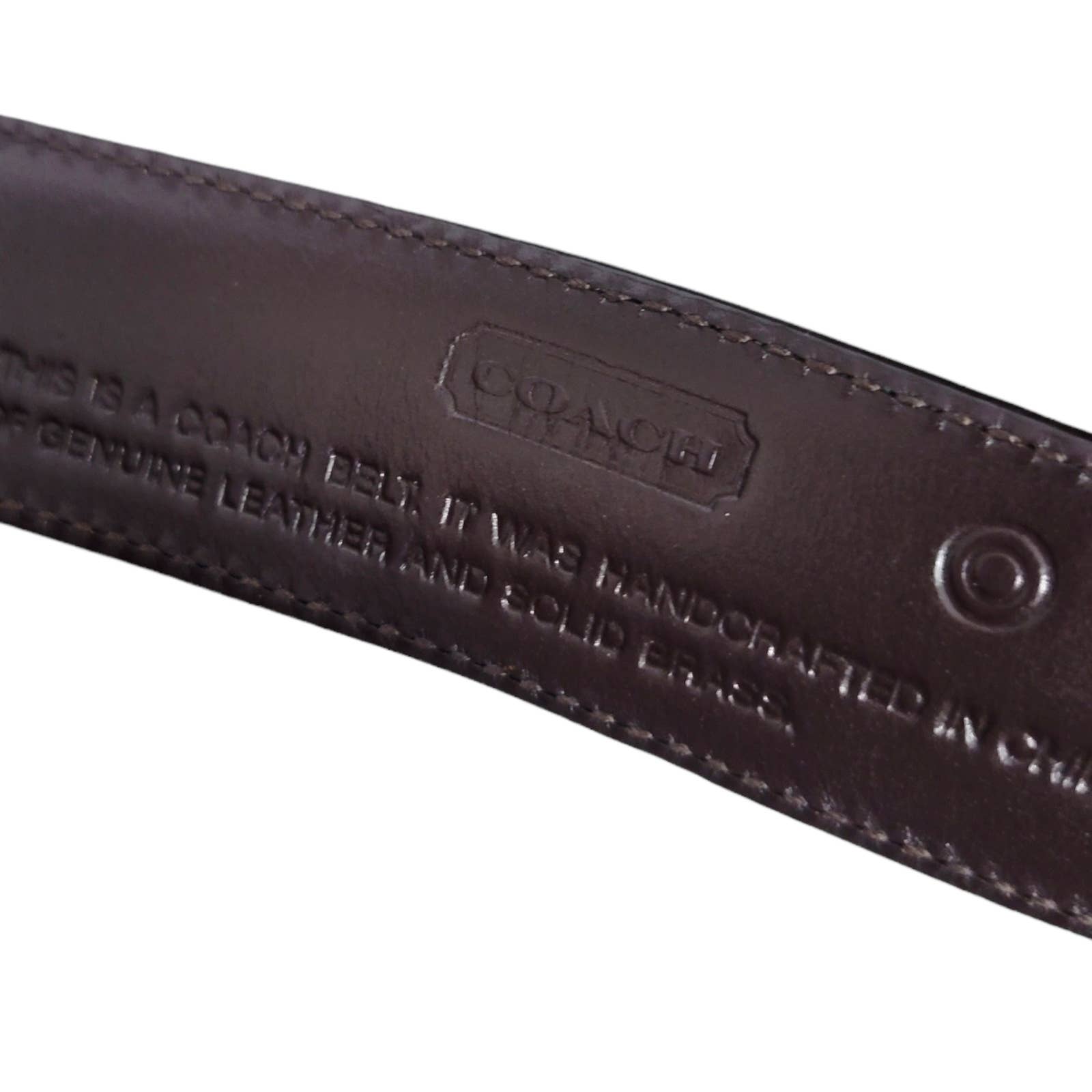 Vintage Coach Belt Brown Cognac Smooth Leather 8400 Brass Buckle Classic Size Medium