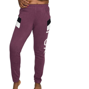 Wildfox Fox Knox Sweatpants Purple Berry Joggers Track Pants Fleece Size Small