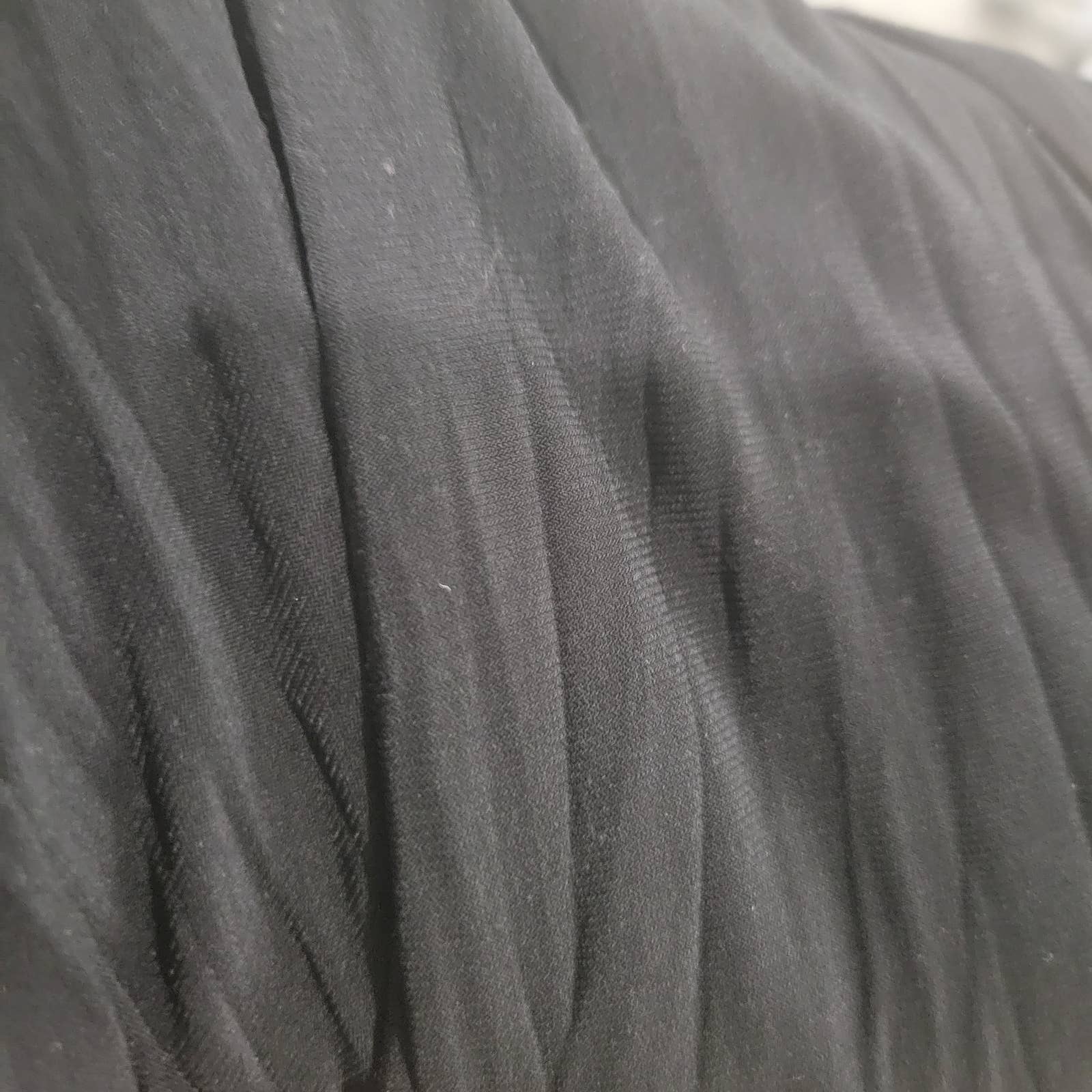 Vintage Handkerchief Hem Skirt Black Midi Crinkled Stretch Jersey Swingy Size Large