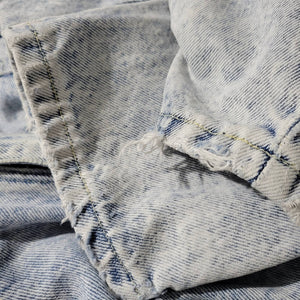 Vintage Mac Fads Jeans Blue Light Wash Denim High Waist Yoked Pleated Bareback Stonewash Rigid Cotton Size 6