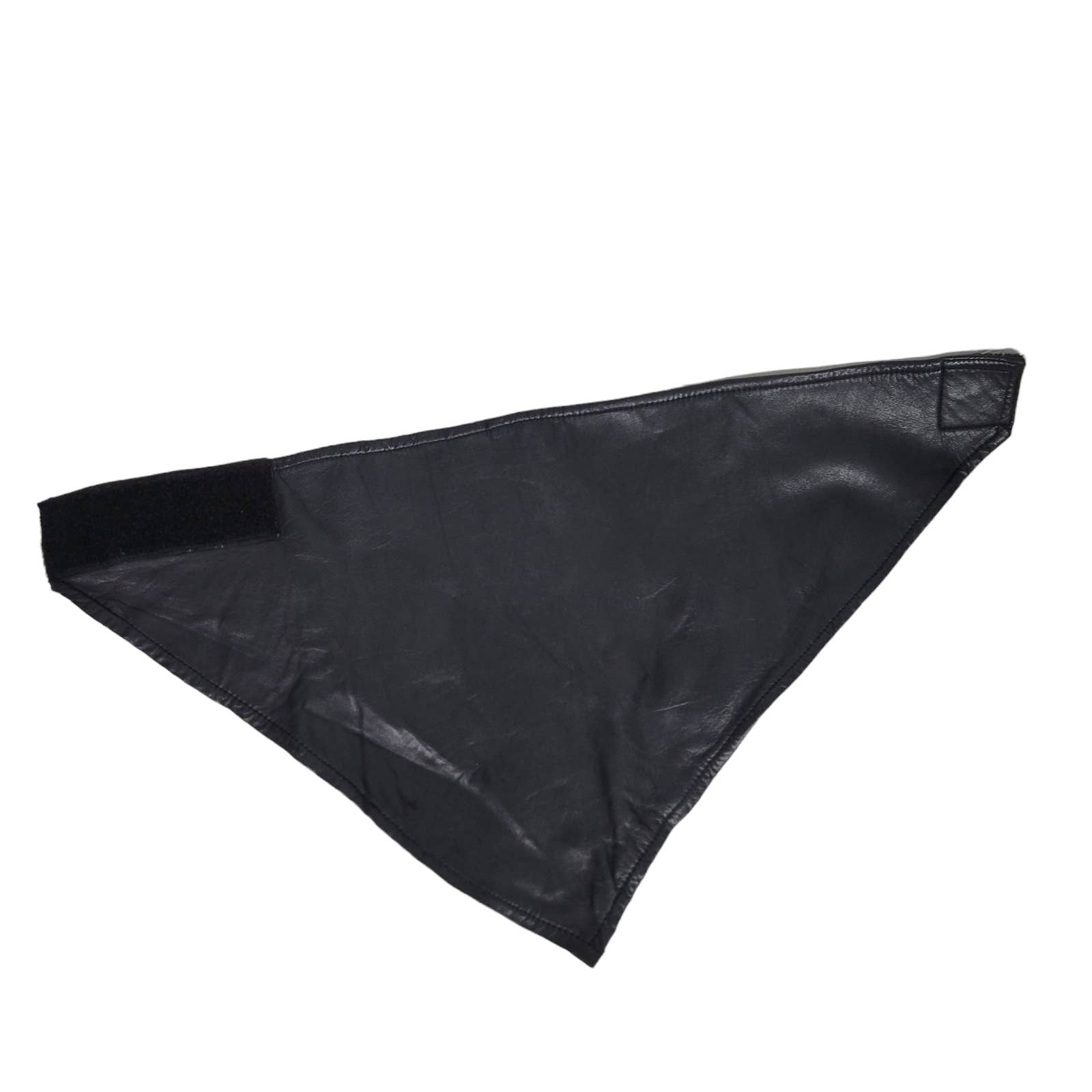 Vintage Leather Bandana Black Kerchief Triangle Fleece Biker Neck Warmer Winter Sports Unisex