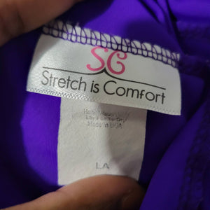 Stretch Is Comfort Nylon Unitard Purple Catsuit Spandex Shiny Retro Tank Full Length USA Size Large