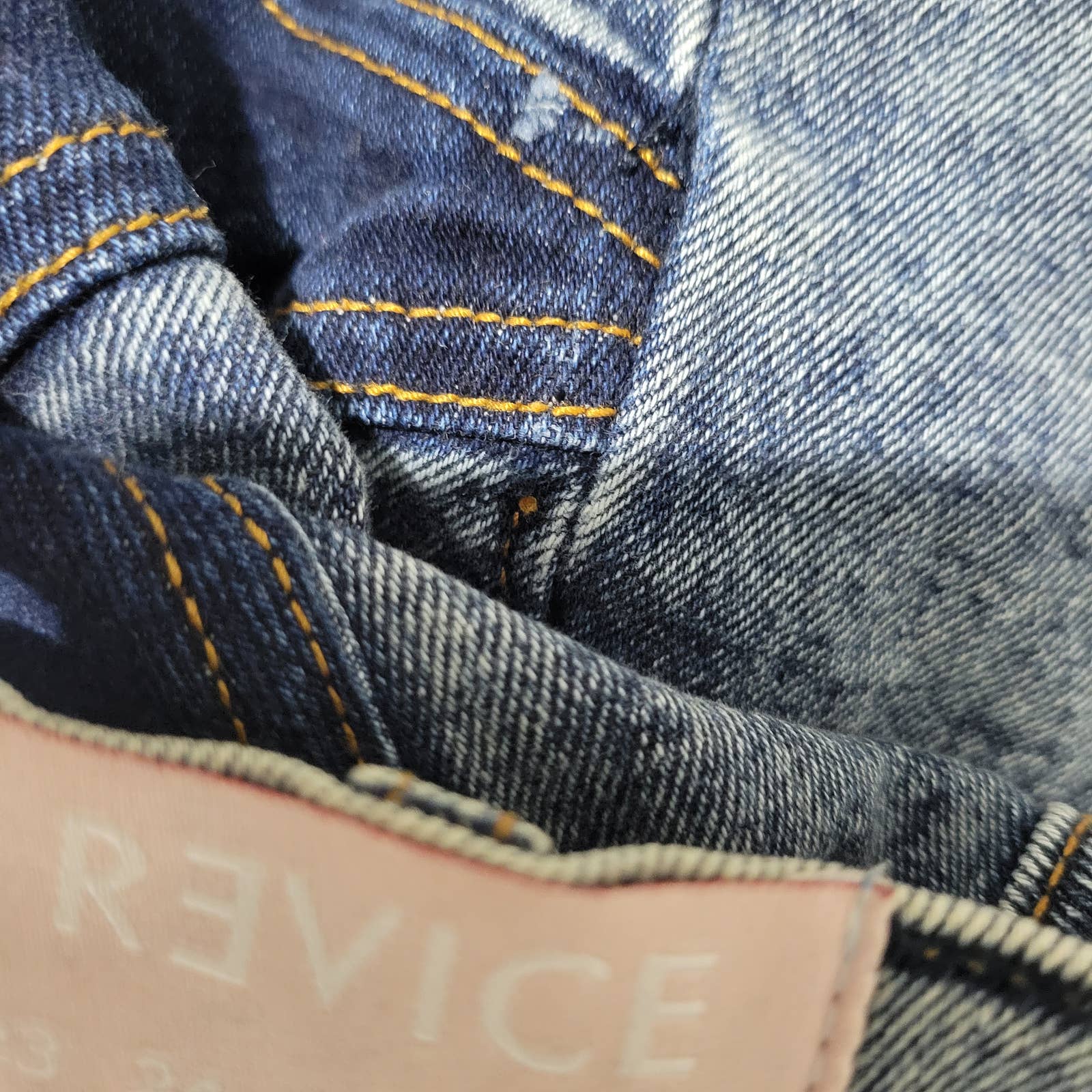 Revice Star Bottom Jeans Venus Blue Two Tone Denim Flare Medium Wash High Waisted Stretch Size 28