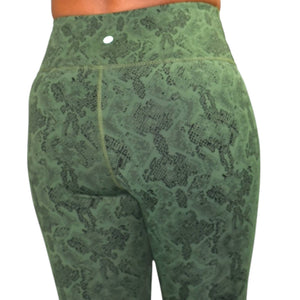 Vimmia Leggings Green Snake Python Print High Waist Stretch Activewear Size Small