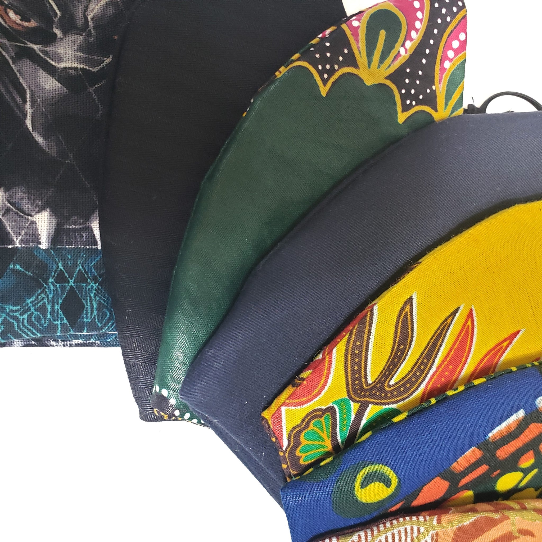 Cloth Face Mask Ankara African Print Batik Fabric 3 Layer