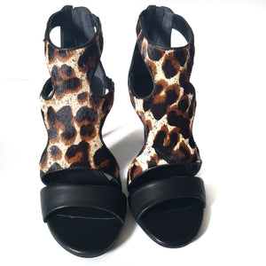 Sandro Paris Alessia Leopard Print Heels sandals Size 37