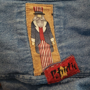 Vintage Wrangler Hero Patriotic Denim Shirt Size Small