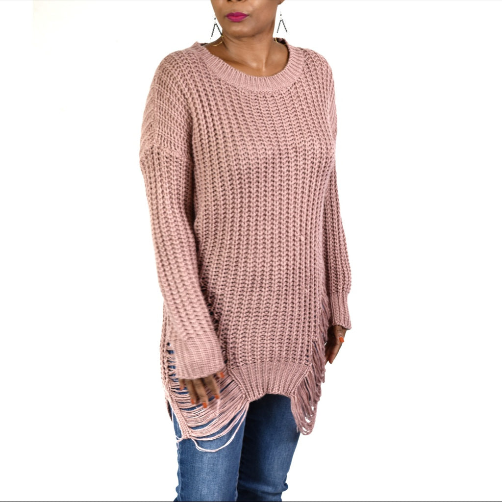 Fashion Nova Shredded Sweater Size Medium