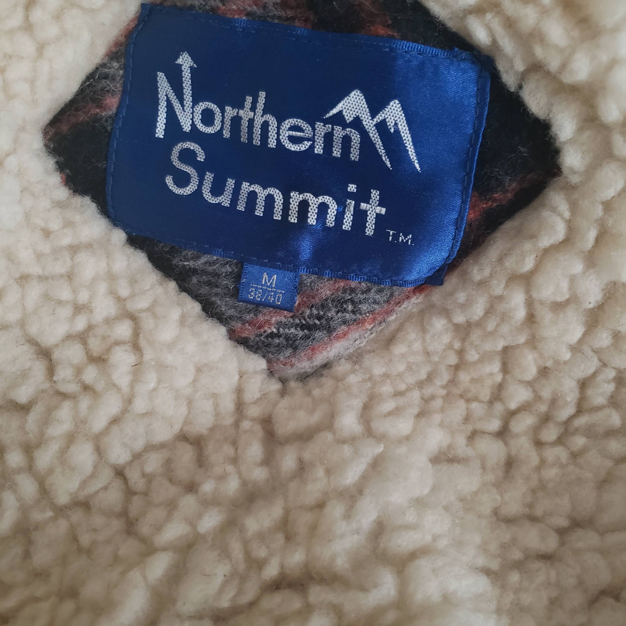 Vintage Northern Summit Plaid Sherpa Jacket Size Medium Mens