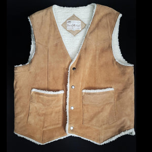 Vintage Suede Sherpa Vest Size Medium Men