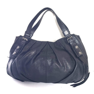 Michele Black Leather Hobo Bag
