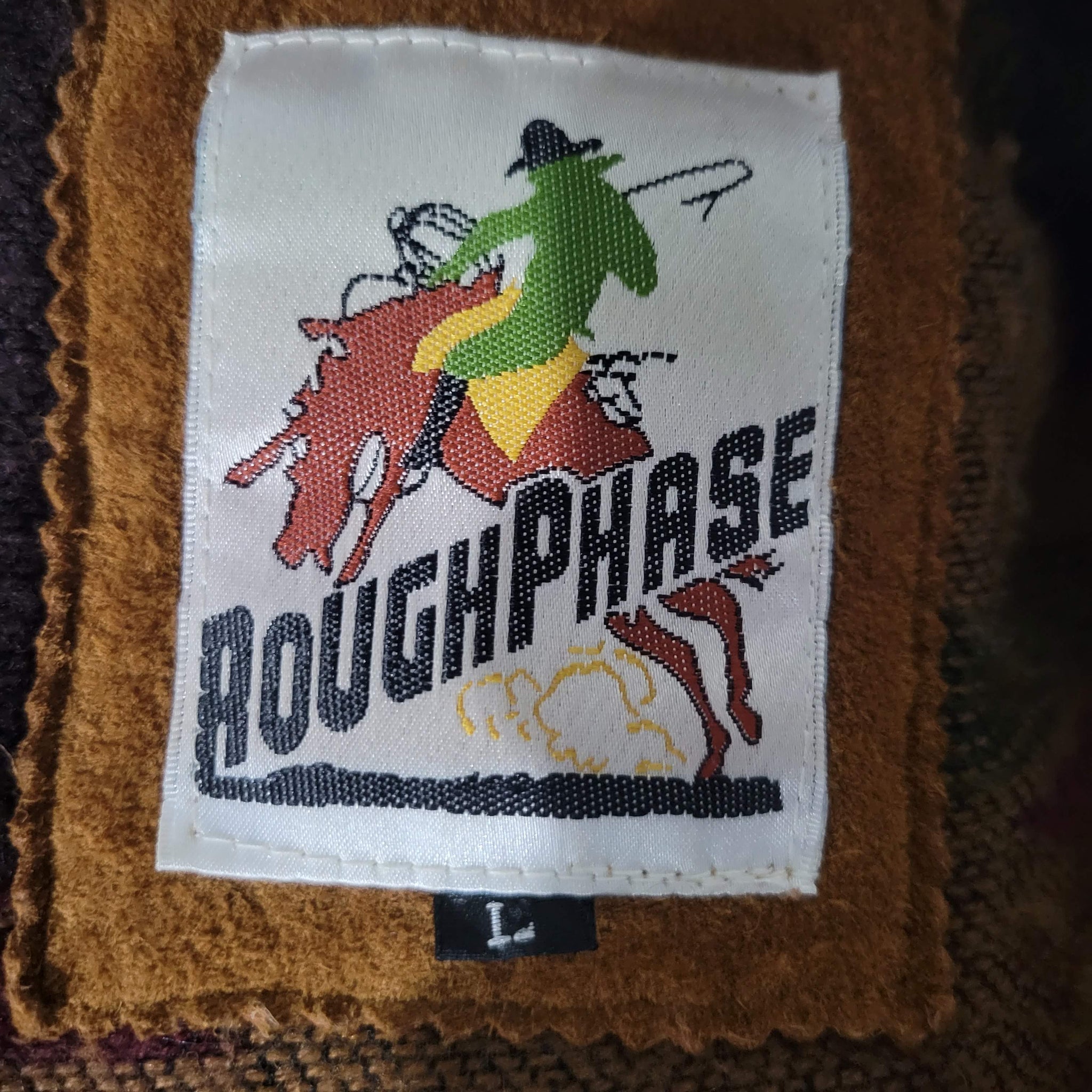 Vintage RoughPhase Suede Fringe Jacket Coat Size Large Mens