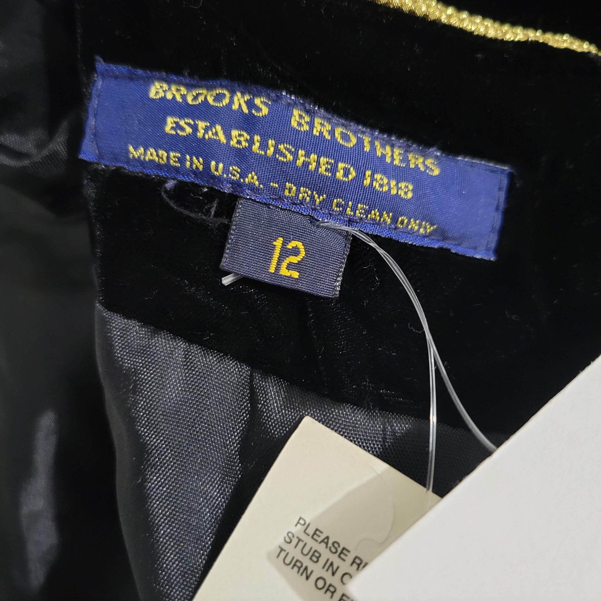 Vintage Brooks Brothers Black Velvet Dress Size 12
