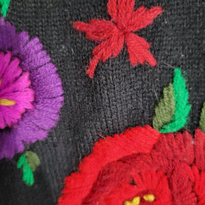 Vintage Floral Embroidered Sweater