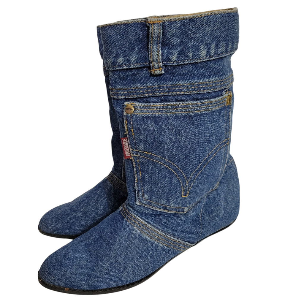Vintage Denim Boots Azamra Matake Size 9