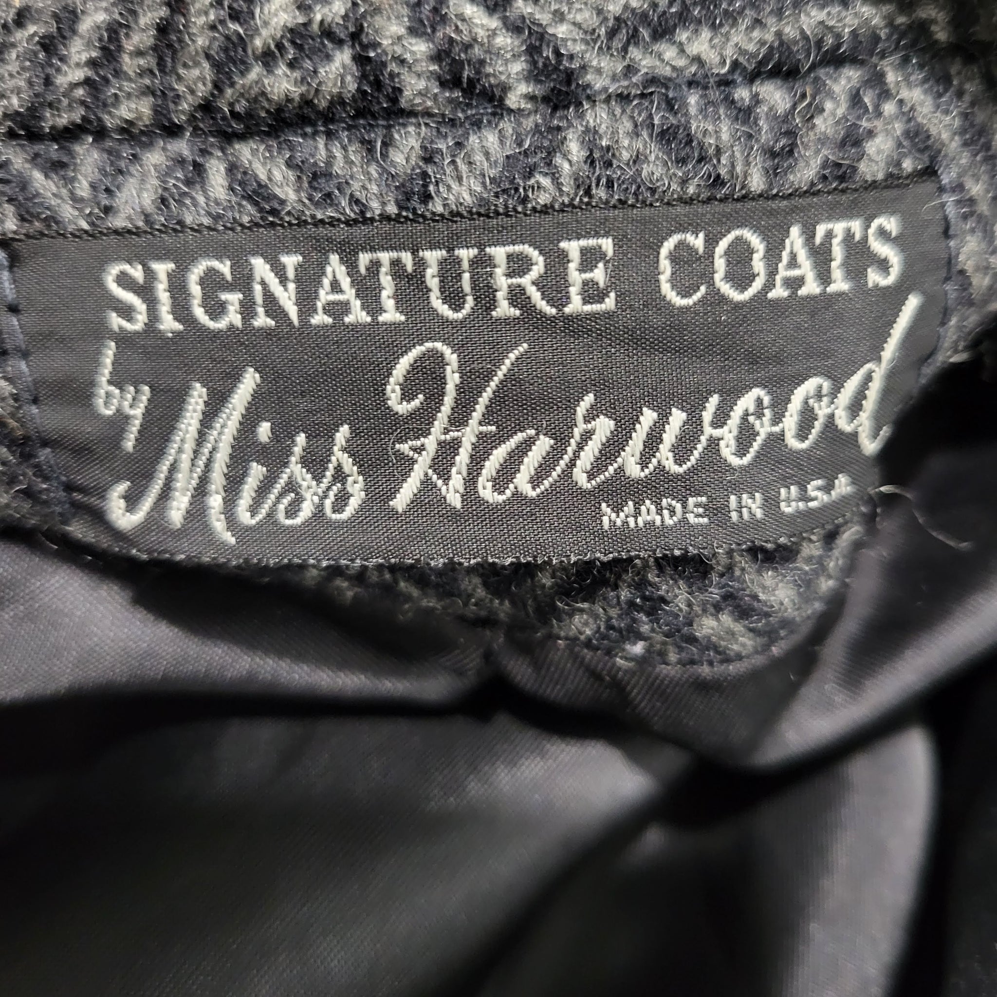 Vintage Miss Harwood Wool Herringbone Coat Size Medium