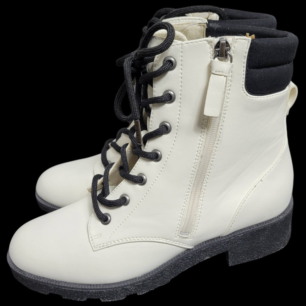 Dr Scholls Tayler White Combat Boots Size 8