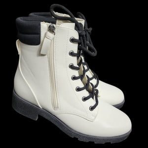 Dr Scholls Tayler White Combat Boots Size 8