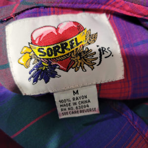 Vintage 90s Sorrel Jrs Ruffle Collar Plaid Shirt Size Medium